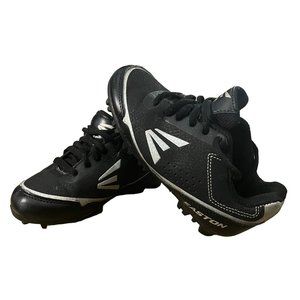 Easton Baseball Softball Cleats Size 10K Kids Black Silver Low Top Lace Up‎